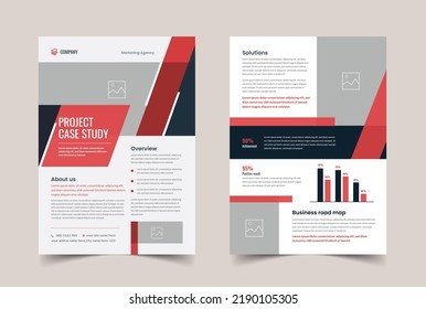 Plantilla de estudio de caso moderno, folleto de estudio de caso de negocios con diseño creativo, diseño de portada de estudio de caso mínimo
