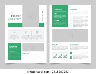 Modern Case Study Template, Business case study booklet with creative layout, Minimal case study cover layout