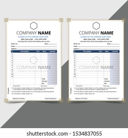 Modern cash memo design vector template