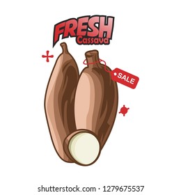 modern cassava vector illustration, packaging template