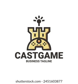 Vector del logotipo del juego del castillo moderno