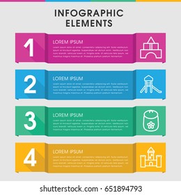 Modern castle infographic template. infographic design with castle icons includes baby toy, toy tower. can be used for presentation, diagram, annual report, web design.