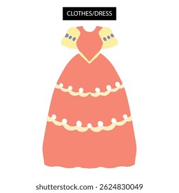 modern casual dress vector set. Fashion female shirt and dress and skirt illustration.