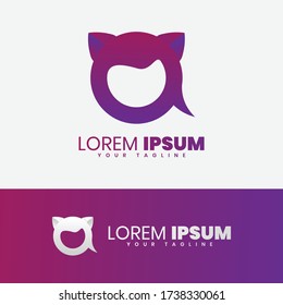 Modern Cat face logo template