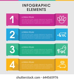 Modern cat infographic template. infographic design with cat icons includes panther, lion, mouse toy. can be used for presentation, diagram, annual report, web design.