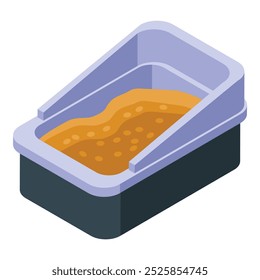Moderna caja de arena para gatos con un diseño limpio, ideal para promover la higiene de las mascotas