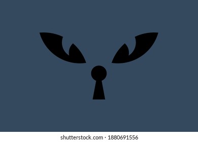 Modern cat logo. Abstract color logo ideas for pets business company. Vector Eps 10.