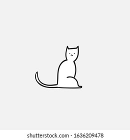 modern cat  logo illustration vector