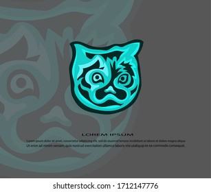 Vector de ilustraciones modernas del logotipo del gato con estilo plano en los pasos 10.