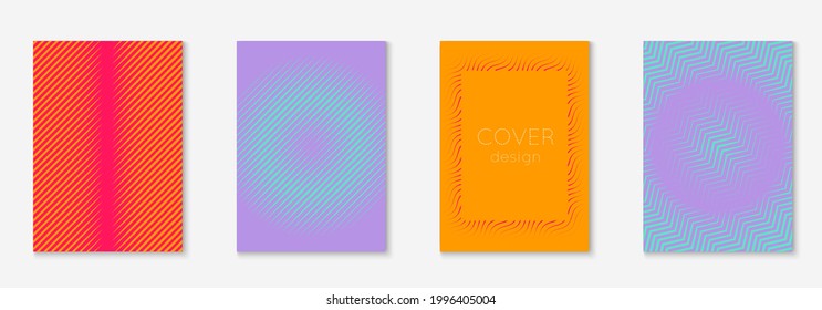 Catálogo moderno. Naranja y rosa. Cool patente, informe, volante, burla de carpetas. Catálogo moderno con líneas geométricas minimalistas y formas modernas.