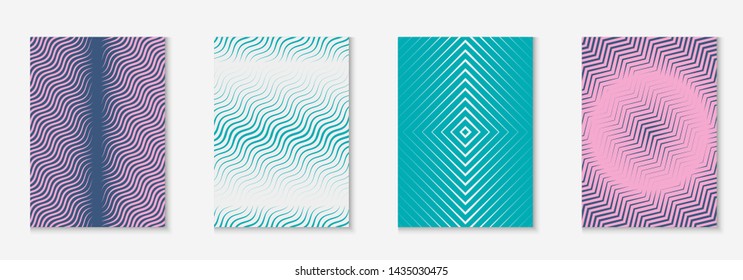 Modern catalog. Retro certificate, book, folder, invitation concept. Blue and purple. Modern catalog with minimalist geometric line and trendy shapes.