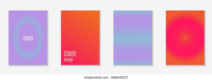 Modern catalog. Simple booklet, book, wallpaper, banner mockup. Orange and pink. Modern catalog with minimalist geometric line and trendy shapes.
