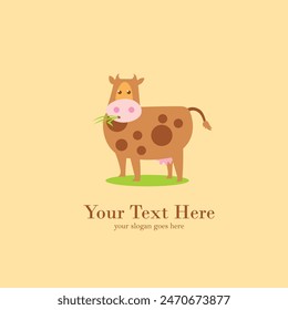 modern Cattle Farm illustration logo design