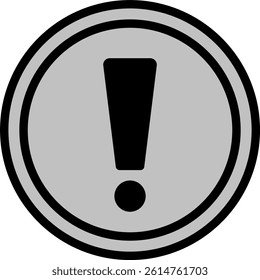 Modern Caution Icon in Circle