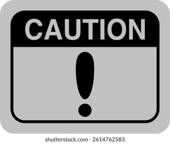 Modern Caution Symbol with Text