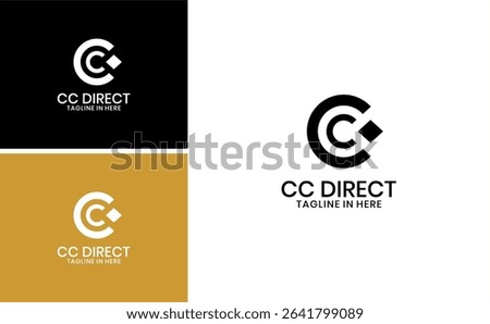 Modern CC Initial Letter Logo with Forward Arrow Symbol and Abstract Geometric Design for Business Company or future next vector