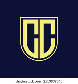 Moderno CC Shield Monograma Design de logotipo