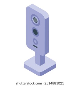 Modern cctv camera detecting motion in isometric view