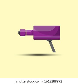 Modern cctv flat icon with shadow and color background