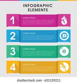 Modern cd infographic template. infographic design with cd icons includes d letter. can be used for presentation, diagram, annual report, web design.