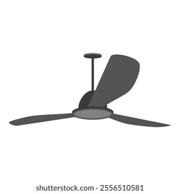 Modern ceiling fan circulating air, providing a cooling breeze in a contemporary setting