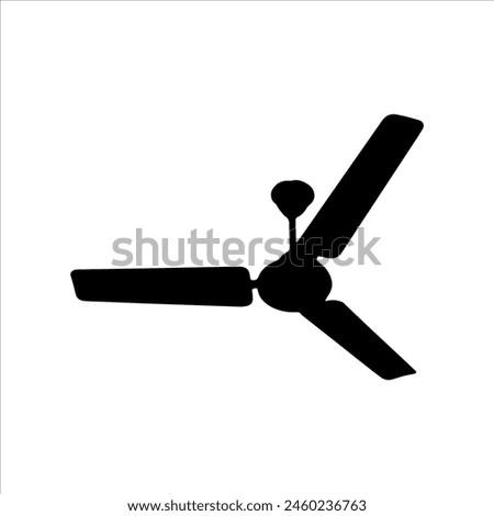 Modern ceiling fan silhouette isolated on white background. Ceiling fan icon vector illustration design.