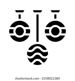 Modern ceiling lamp icon. Concept of interior design, lighting, and decoration.
