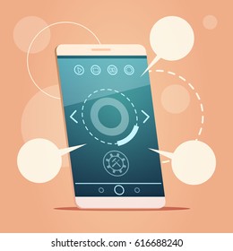 Modern Cell Smart Phone With Chat Bubble Message Sms Communication Vector Illustration