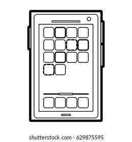 modern cellphone with app boxes on screen icon image 