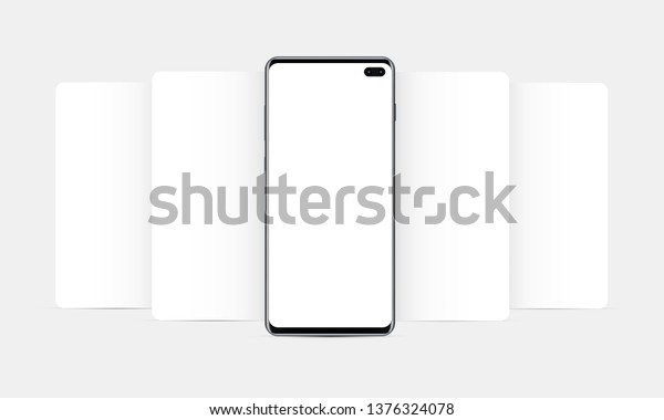 Download Modern Cellphone Blank App Screens Mockup Stock Vector Royalty Free 1376324078