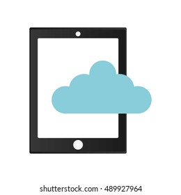 modern cellphone and cloud icon