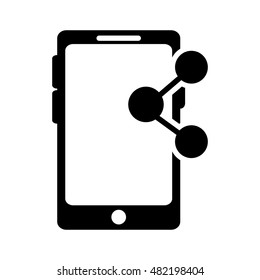 modern cellphone and connectivity  icon