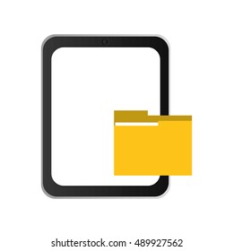 modern cellphone and file folder icon