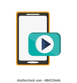 modern cellphone and icon