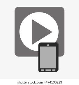 modern cellphone and icon image 