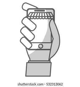 modern cellphone icon image vector illustration design 