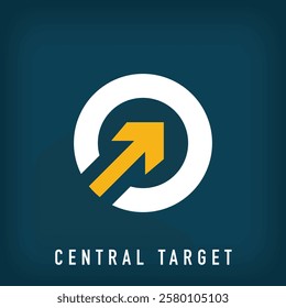 Modern center target logo design. Creative marketing company design, corporate identity. vector