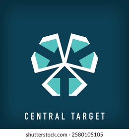 Modern centered arrows logo design. Creative technology company design, corporate identity. vector