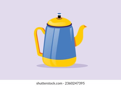 Modern ceramic kitchen utensils concept. Colored flat vector illustration isolated. 