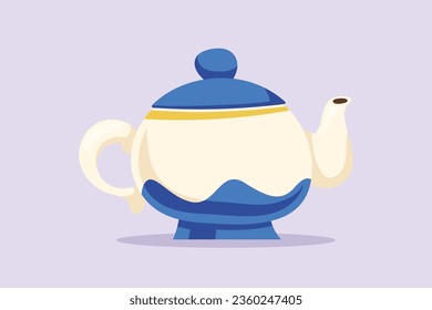 Modern ceramic kitchen utensils concept. Colored flat vector illustration isolated. 