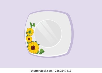 Modern ceramic kitchen utensils concept. Colored flat vector illustration isolated. 