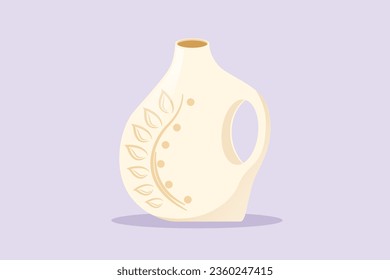 Modern ceramic kitchen utensils concept. Colored flat vector illustration isolated. 