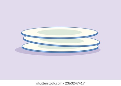 Concepto moderno de utensilios de cocina de cerámica. Ilustración vectorial plana de color aislada. 