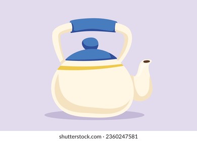 Concepto moderno de utensilios de cocina de cerámica. Ilustración vectorial plana de color aislada. 