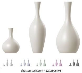 Modern ceramic vase isolated on white