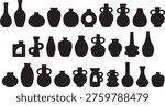 Modern Ceramic Vase Silhouettes Set – Abstract Black Pottery Collection
