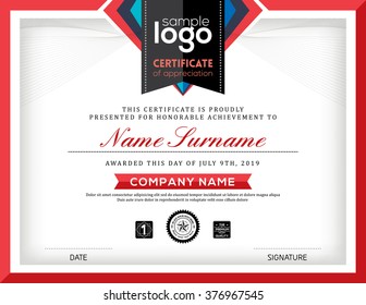 Modern certificate abstract graphic background frame design template