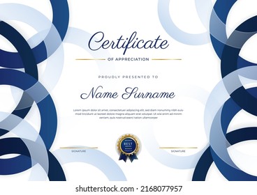 Modern certificate of achievement border template with luxury badge and modern line pattern. For award, business, and education needs