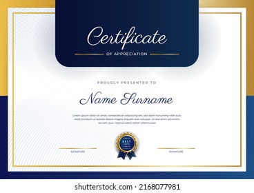 Modern Certificate Achievement Border Template Luxury Stock Vector ...