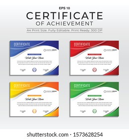 Modern certificate of achievement, print template, certificate template